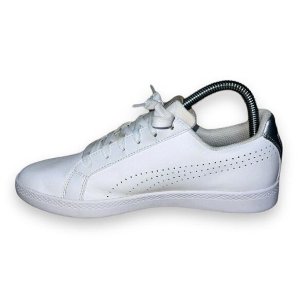 Puma Smash Perforated White/Silver 366238-01 Women's 9 - Picture 5 of 10